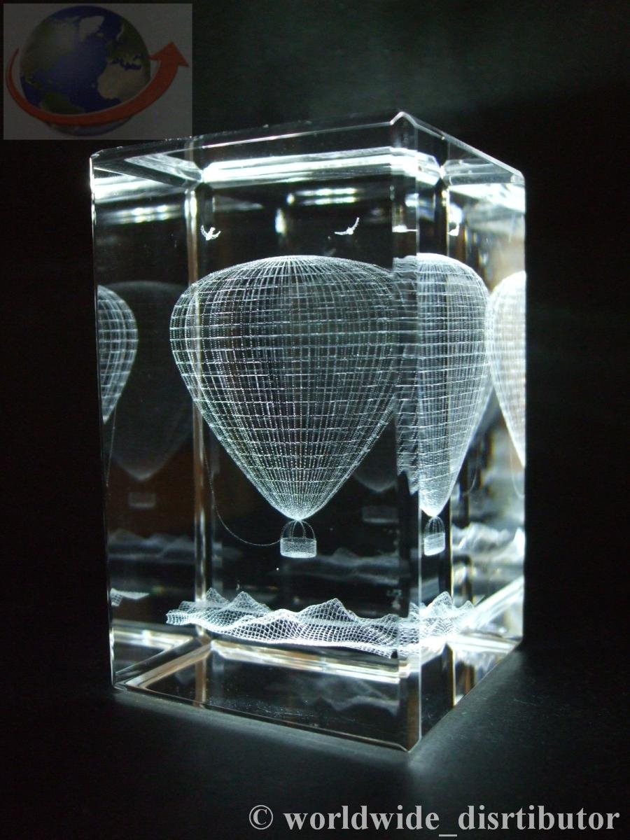 HOT AIR BAL00N LASER PAPERWEIGHT 3 DIMENSIONAL 3626