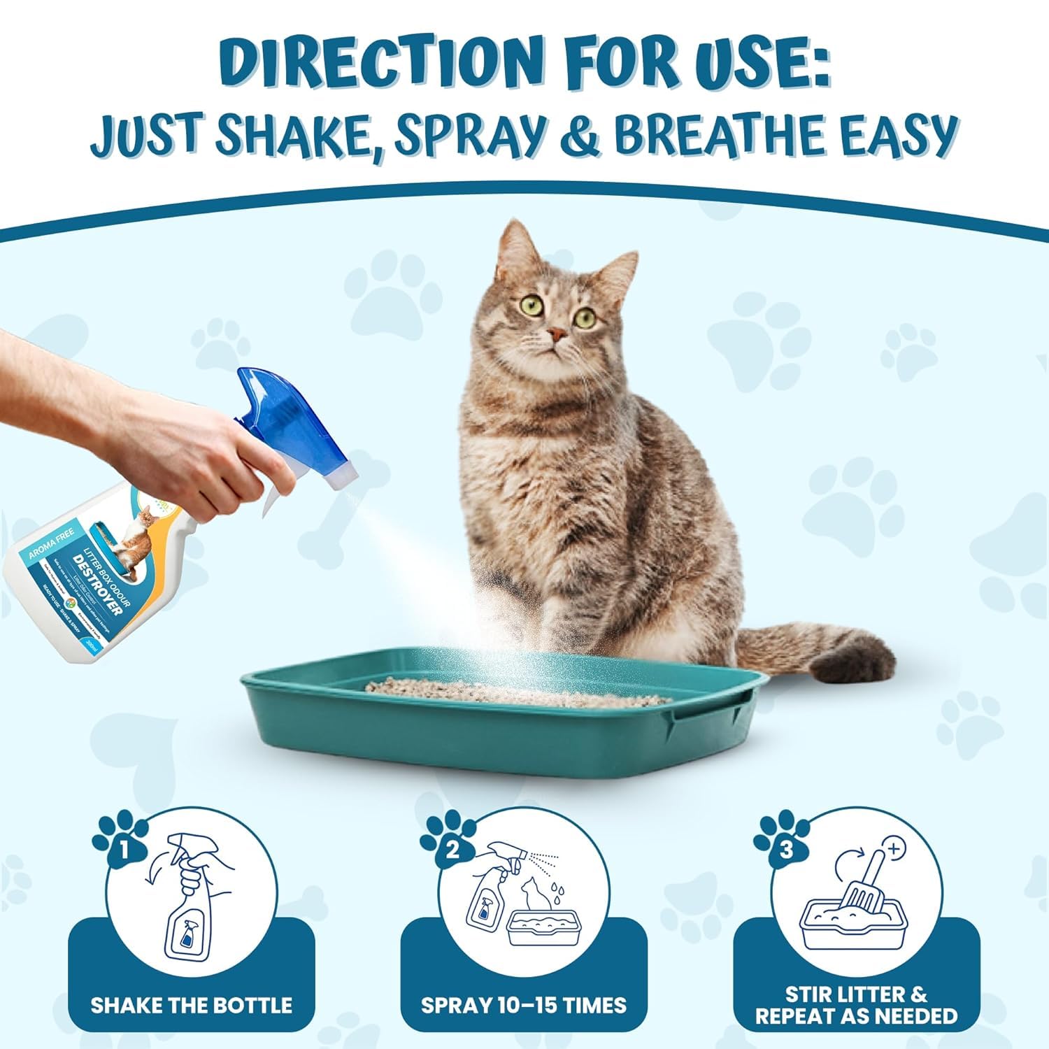 Yuppy Puppy Cat Litter Spray - 300ml | Litter Box Odor Eliminator & Cat Pee Repellent | Aroma Free Herbal Air Freshener Spray | Ideal for Cat Litters and Pet beddings Sand Box 4