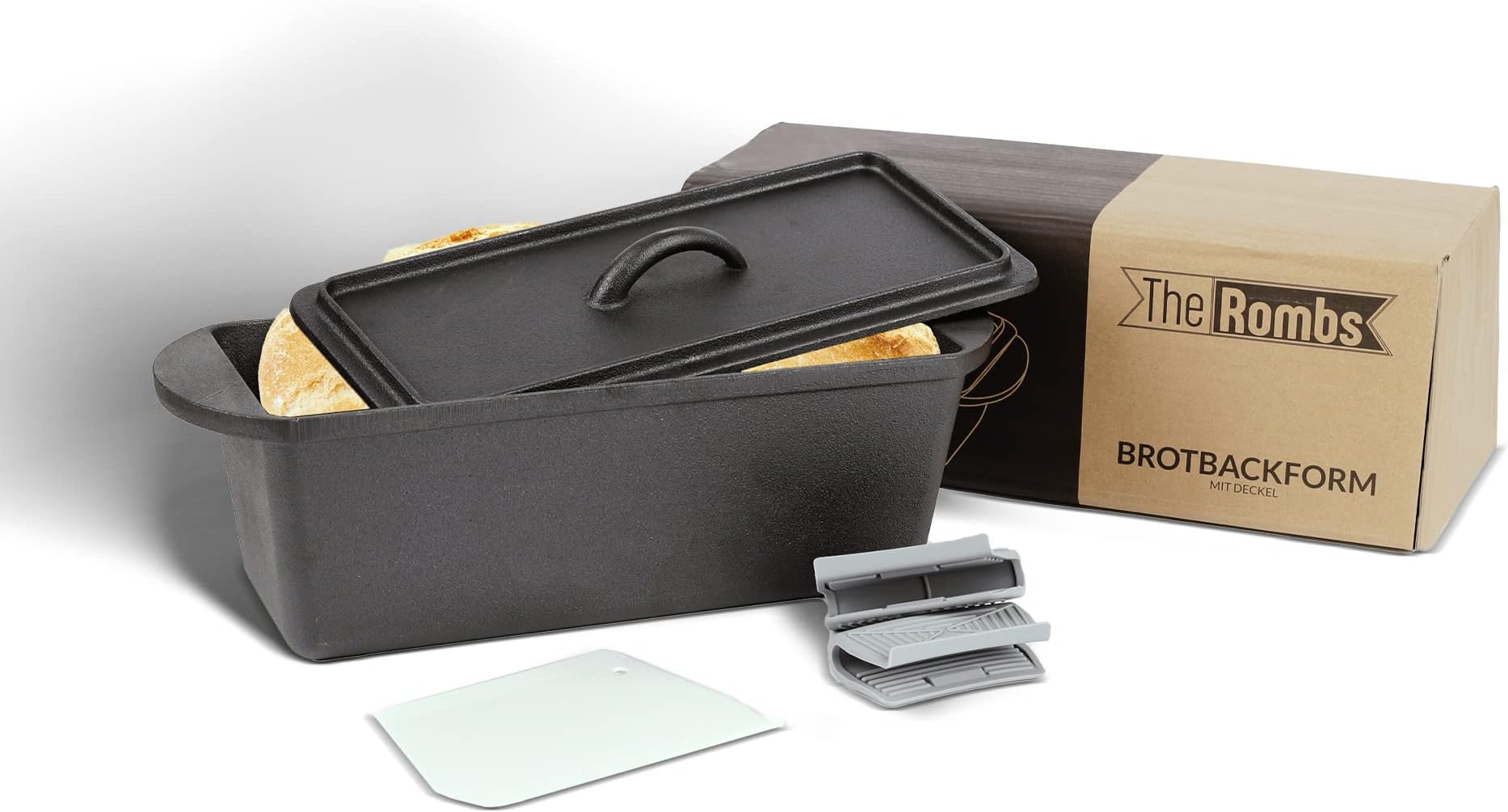 Gusseisen Brotbackform Mit Deckel - 2-in-1 Brotbacktopf 23cm Für Ofen & Herd