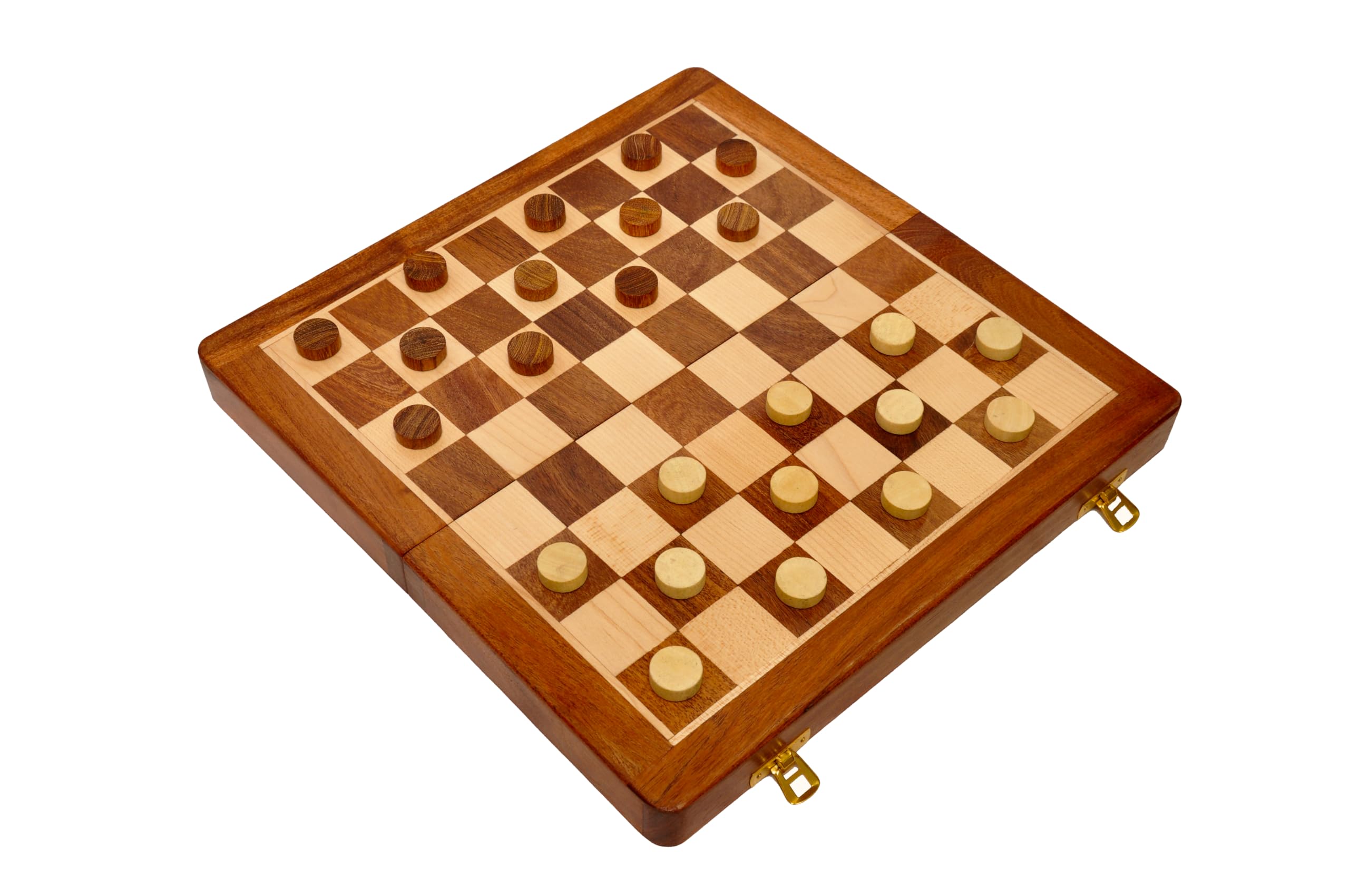 PALM ROYAL HANDICRAFTS Magnetic Wooden Chess and Checkers Game Set, 12 Inches (2 in 1) with Extra Queens Chess Board Games - Image 3