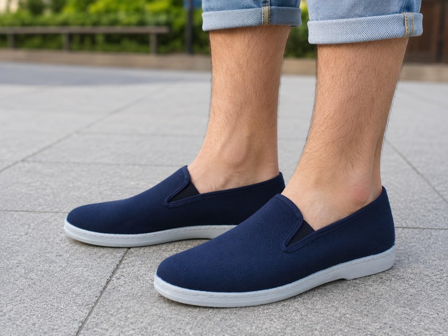 MADE IN SPAIN 300 Zapatilla de Lona Azul para Hombre, Fabricadas en España Hombre Zapatillas