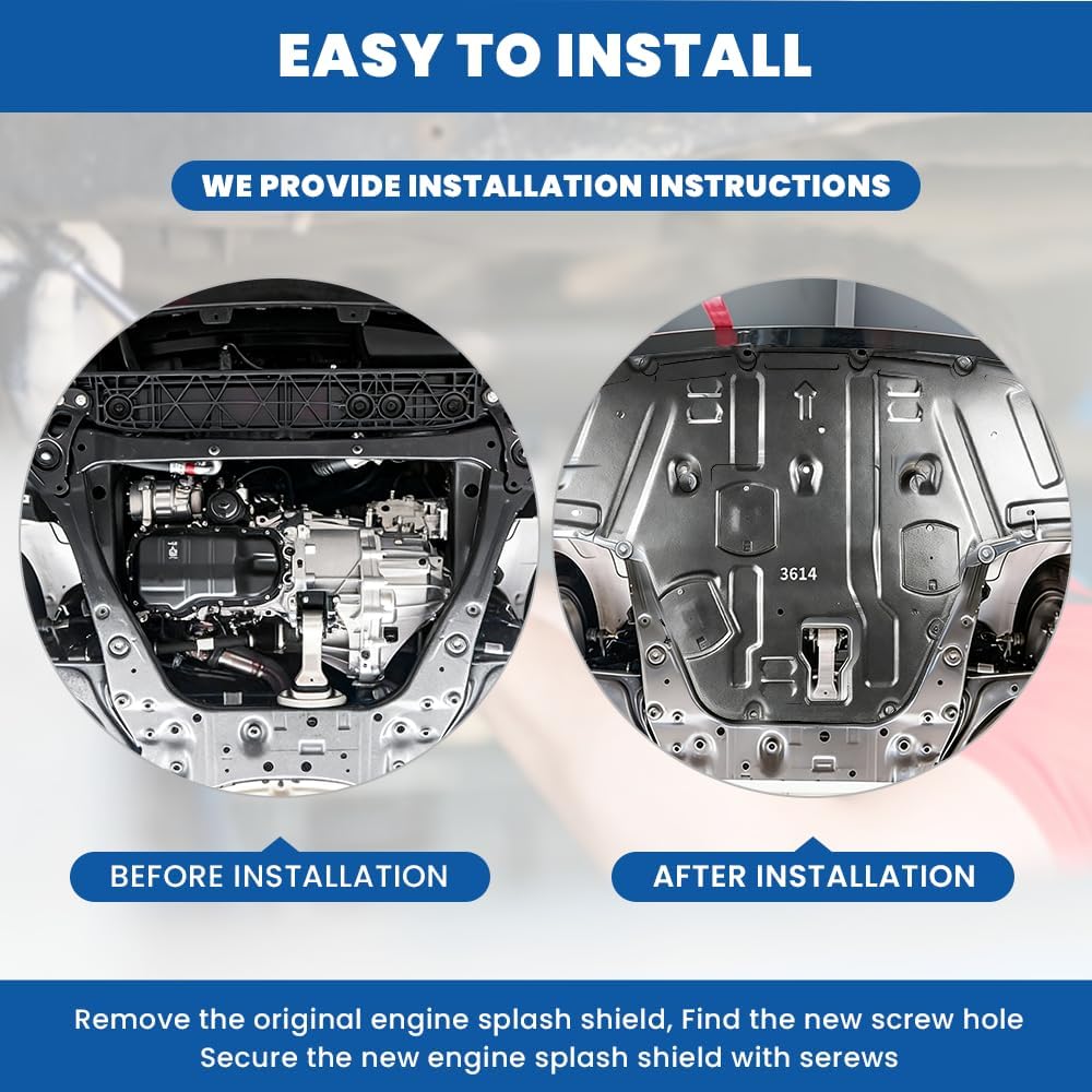 BFBZ Front Engine Guard Mud Flaps w/Screw Hardware Compatible with 2020 2021 2022 2023 Hyundai Sonata Engine Splash Shield Under Car Shield Cover Board