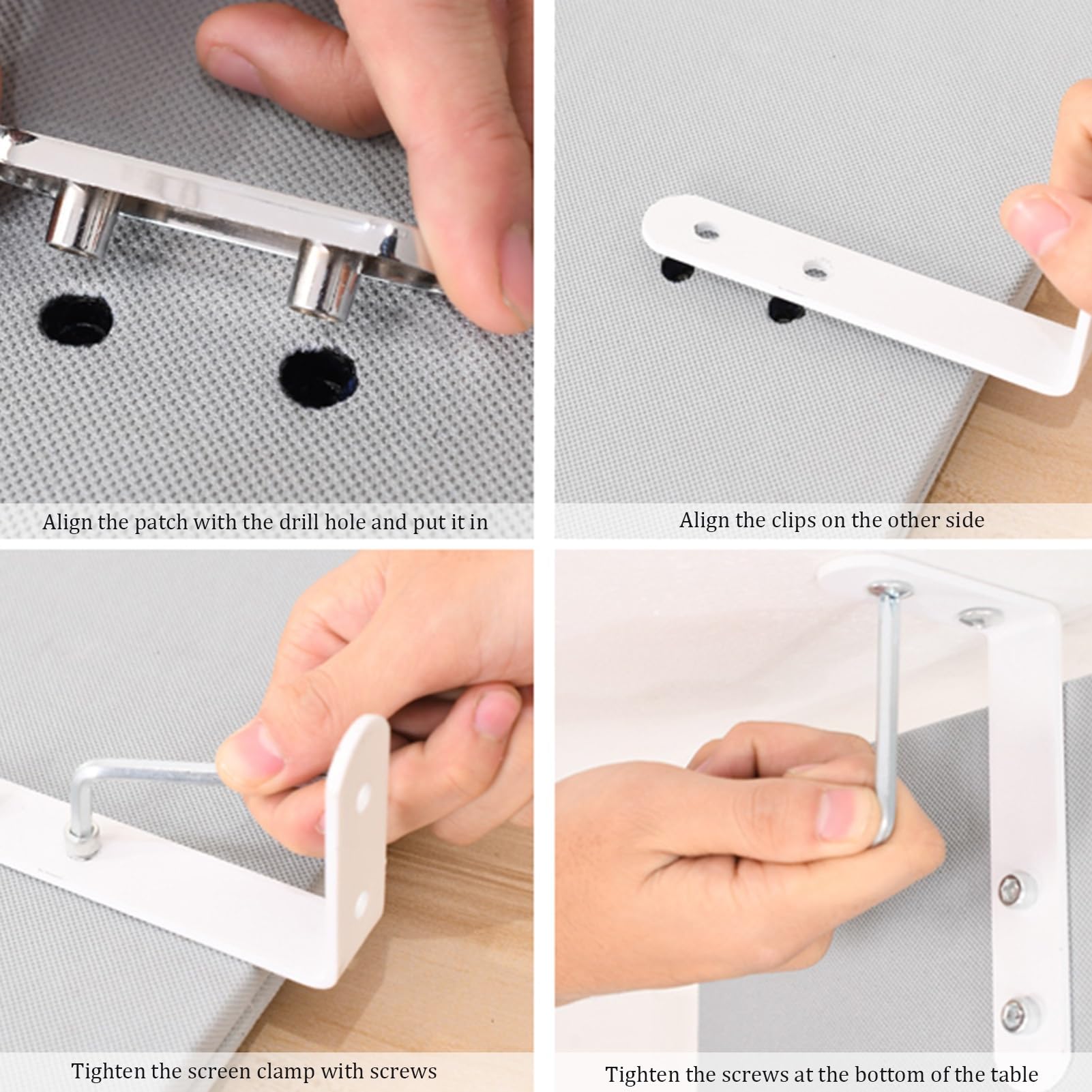 Pannelli acustici sotto la scrivania per cubicoli da Ufficio - Schiuma fonoassorbente, Grigio Chiaro, 39,37x15,75 Pollici, Set da 3 - Ideali per postazioni di Lavoro, Reception e tavoli per