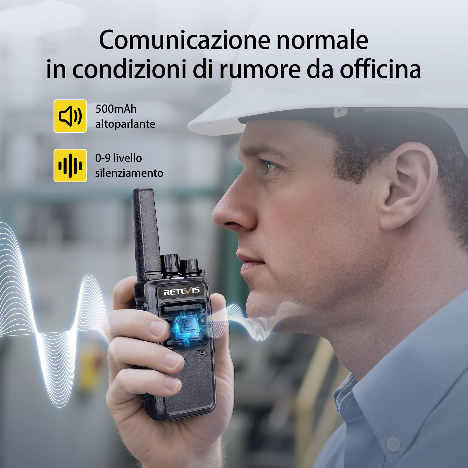 Retevis RT668 Walkie Talkie Professionali, Ricetrasmittenti PMR446 con Caricatore a 6 Vie, VOX, Radio Bidirezionale con Auricolare Cavo USB di Programmazione, per Fornitori, Magazzino