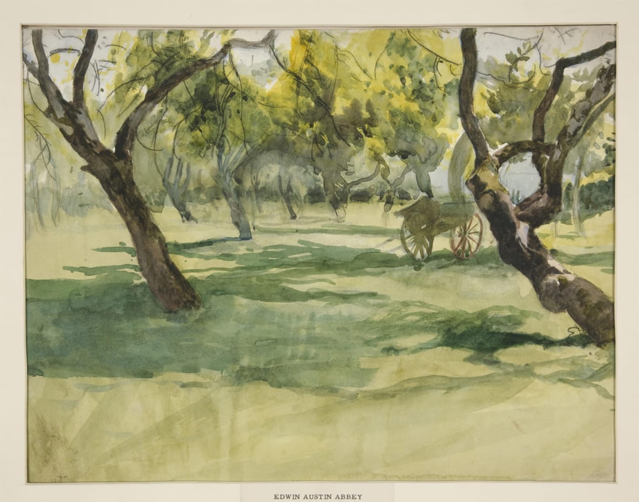 SERENDIPITP Vintage Picture Print on Canvas Wall Art Poster Orchard with Farm Cart by Edwin Austin Abbey Artwork Print Poster for Wall Decor 60x90cm