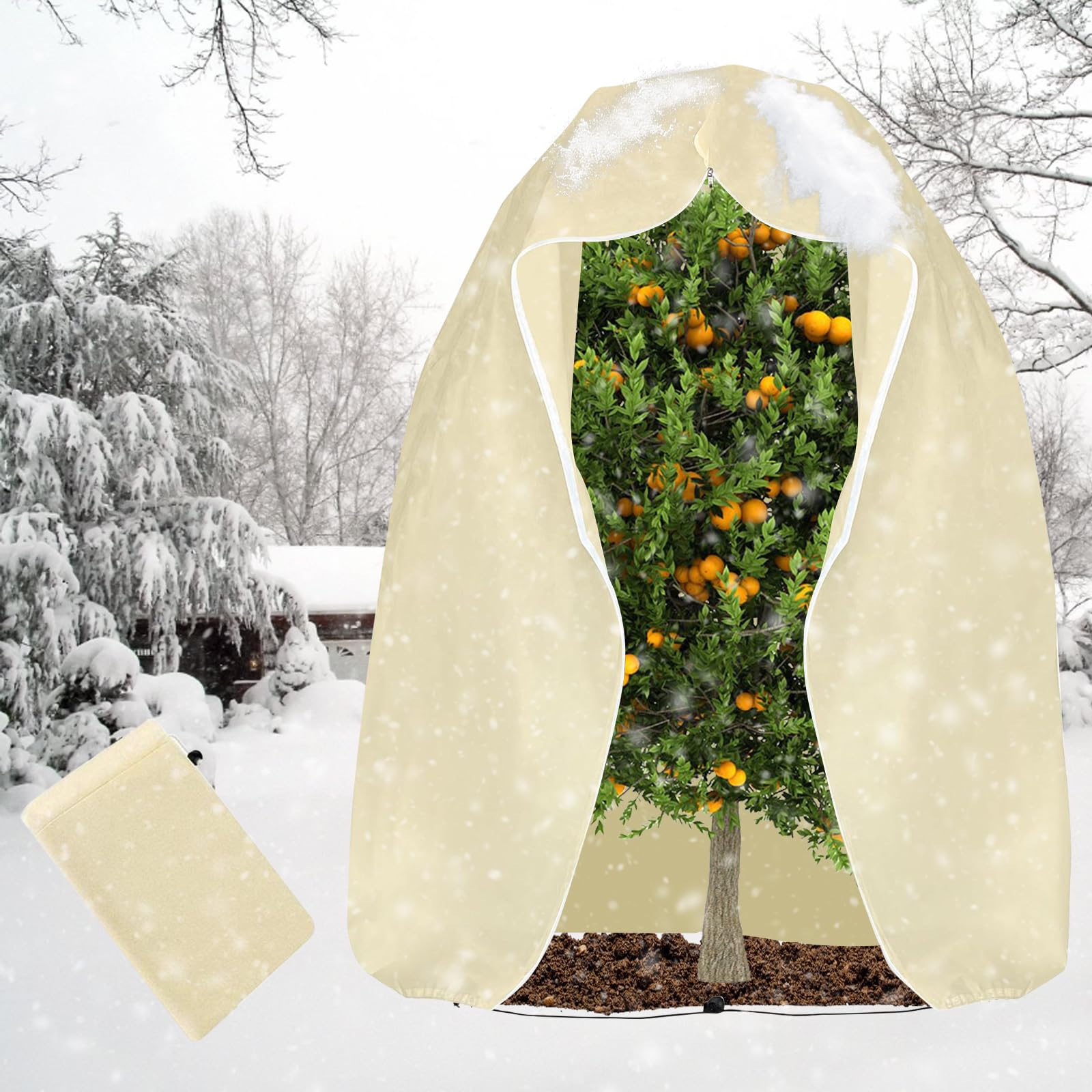 Voile D'Hivernage 250x360cm Avec Fermeture Éclair - Protection Plantes Contre Gel Et Vent - Tissu Respirant Réutilisable