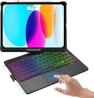 FOGARI iPad 10. Generációs Billentyűzetes Tok - Multi-Touch Trackpaddal, 7 Színű Háttérvilágítással, 10.9" Kompatibilis, QWERTZ Kiosztás, Fe 1