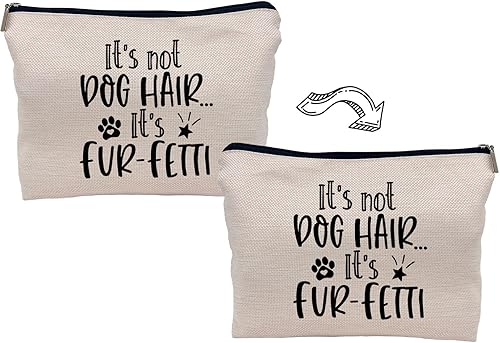 Miniatura 4 de Bolsa de maquillaje con texto en inglés "It's Not Dog Hair", divertida bolsa de maquillaje para amantes de los perros, mujeres y niñas, regalos para