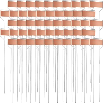 50 Pack 10 Inch High Copper Plate Metal Plant Labels Garden Stake Tags Reusable Planting Gardening Markers