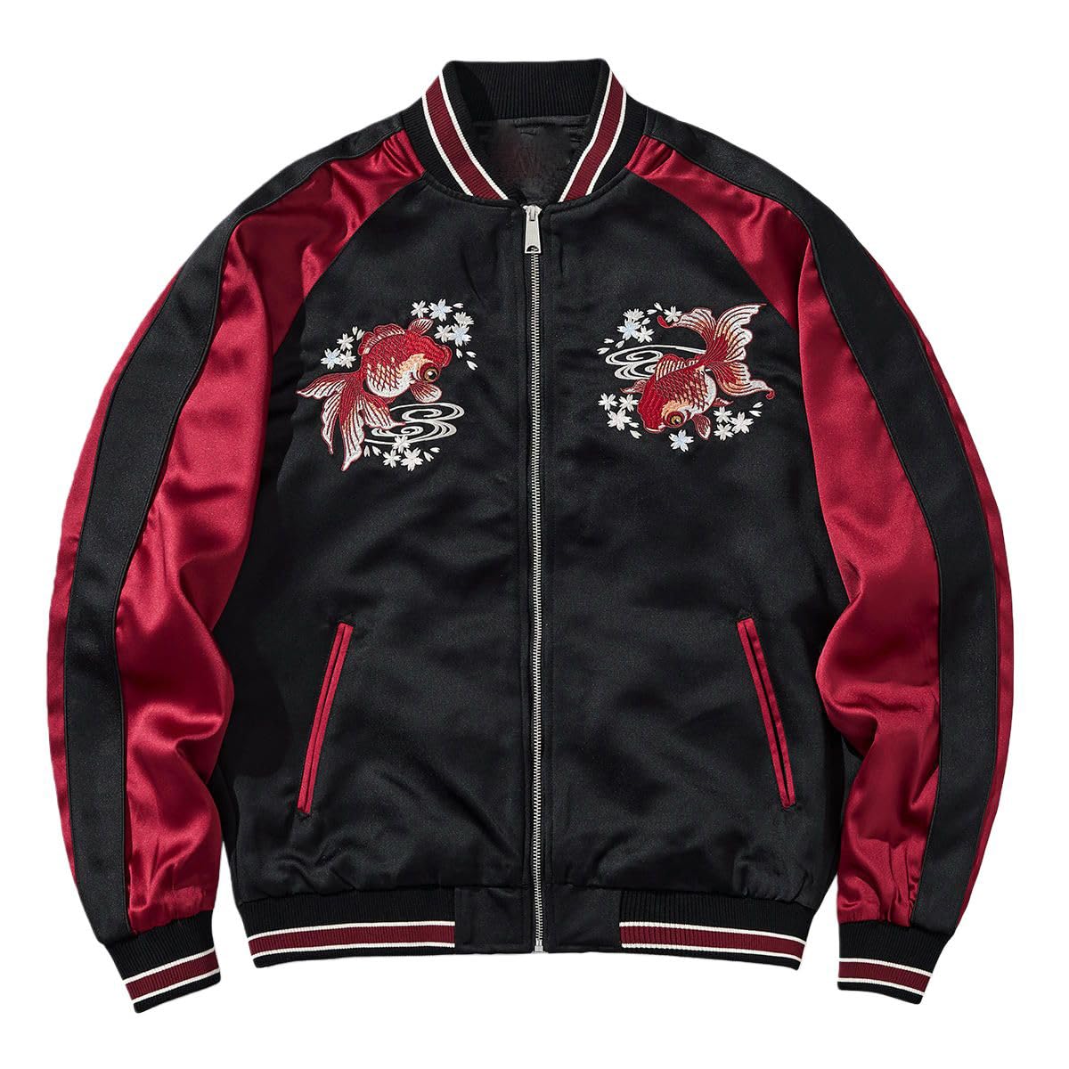 Męska kurtka baseballowa w chińskim stylu streetwear, prążkowany ściągacz