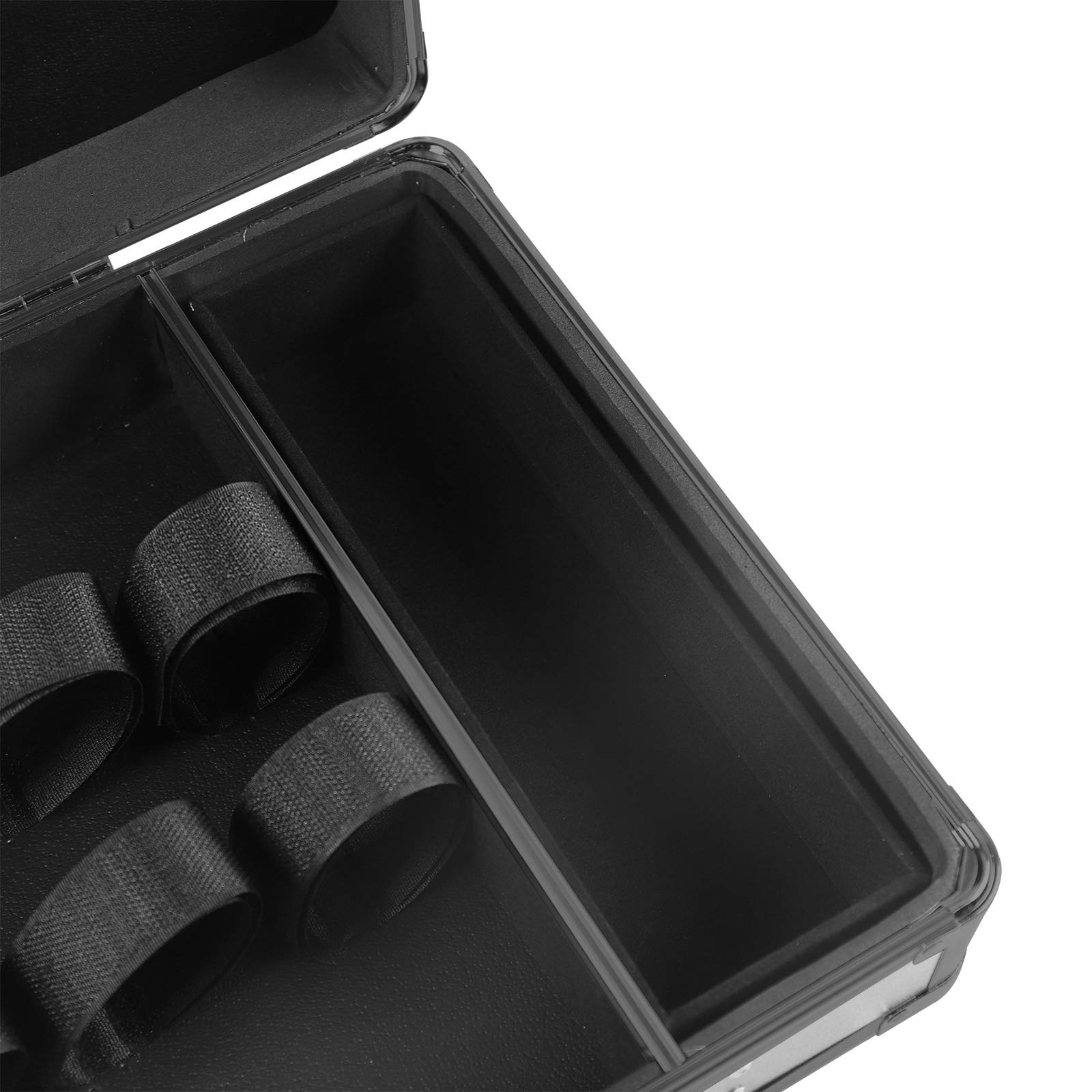 Bolsa de peluquería portátil de 55 x 27 x 10 cm, maletín de peluquería de plástico ABS + metal con bloqueo de contraseña, caja de herramientas multifunción (negro)