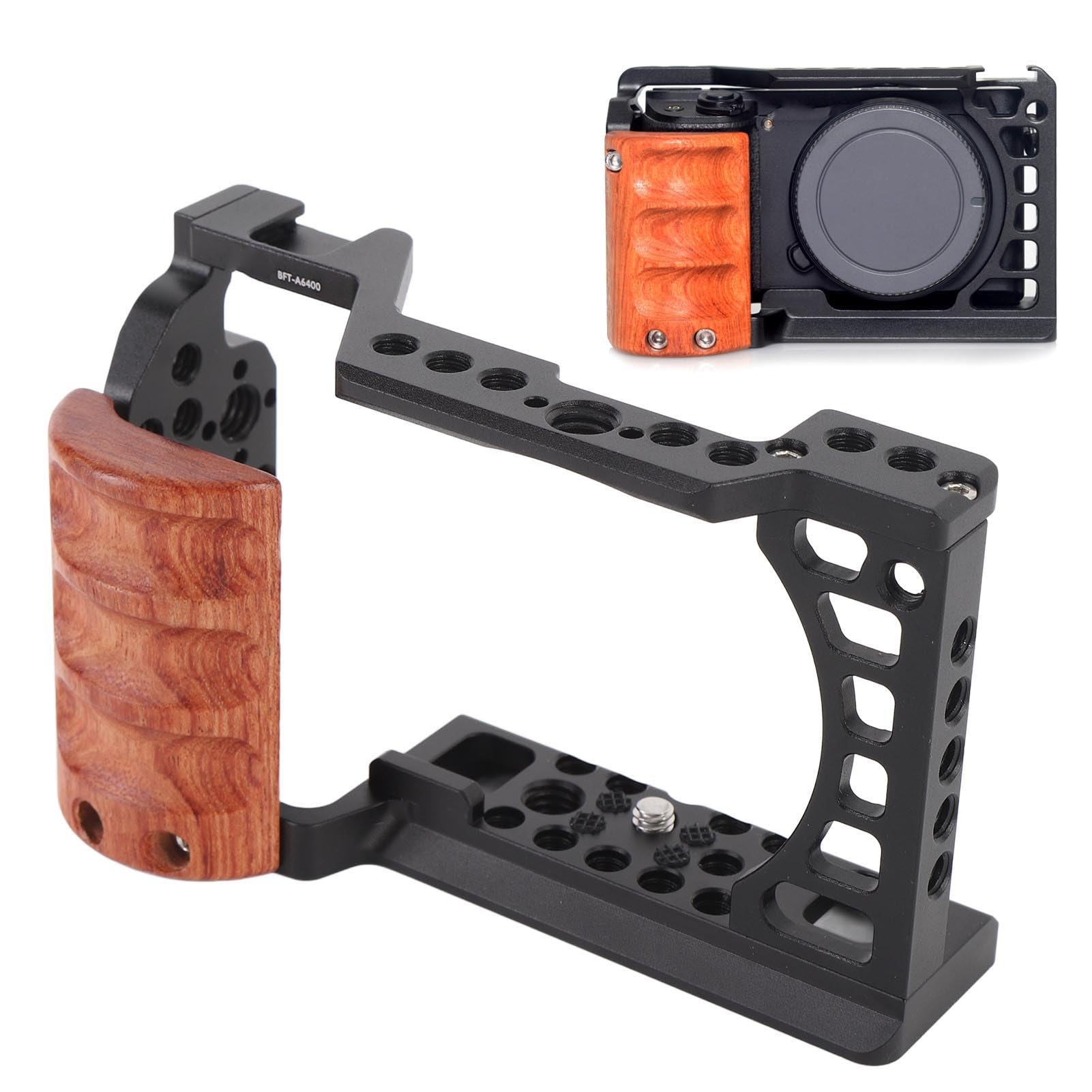 Ausla Jaula para Cámara para Aleación de Aluminio A6000 con Zapata Fría y Montaje Seguro para Fotógrafos y Videógrafos