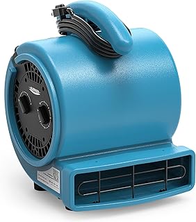 ALORAIR 1000 CFM Air Mover Blower Fan，Floor Drying Fan，Carpet Dryer, Blower, Stackable with 3 Speeds, 5 Adjustable Angles, 20ft Long Cord for Janitorial, Home, Commercial Use - GE1000T