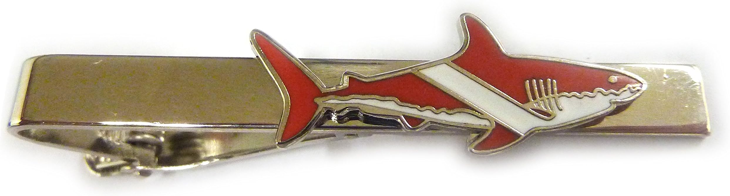 Scuba Diving Diver Flag Great White Shark Tie Bar Clip