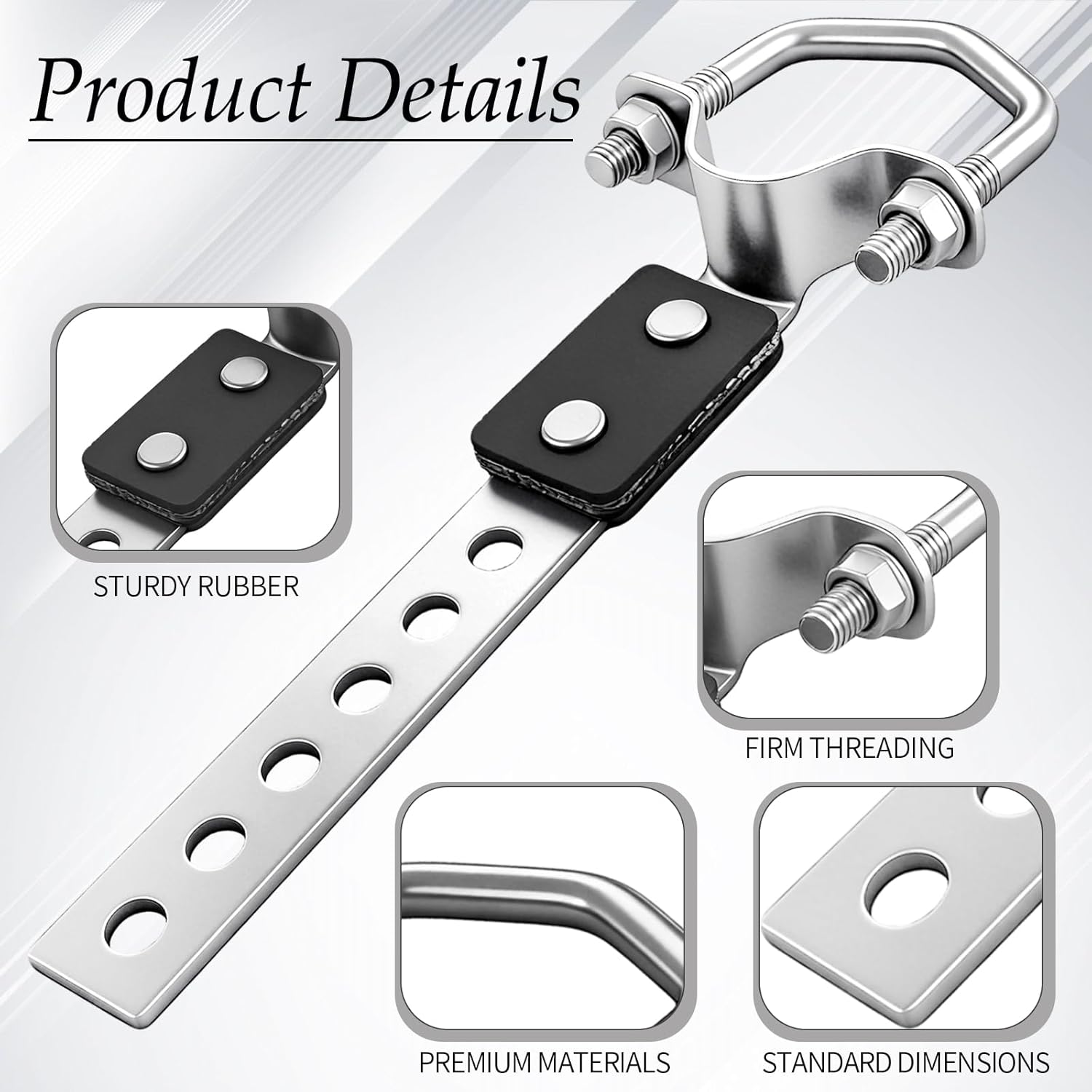 7 Pcs Exhaust Hangers Flexible Swivel Tail Pipe Silver Heavy Duty Muffler Bracket Universal Exhaust Tailpipe Hanger for Routine Vehicle Maintenances