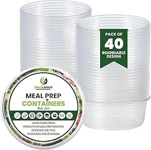Amazon.com: PackMart Storage Containers Pack of 40 16Oz Plastic Deli ...