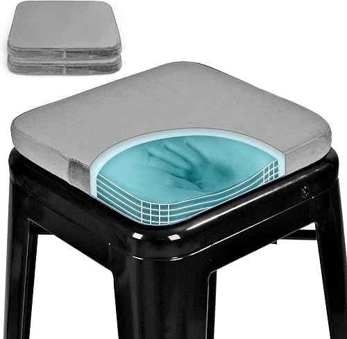 SINOSSO Juego de 2 cojines magnéticos de espuma viscoelástica para taburetes, apilables de terciopelo de lujo, para bar y cafetería, antideslizantes