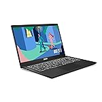 MSI Modern 15 B12M-043XES Ultralight 15.6 inch FHD Laptop (Alder Lake i7-1255U, 16 RAM, 1TB SSD, Iris Xe Graphics, No Operating System) Classic Black Spanish QWERTY Keyboard