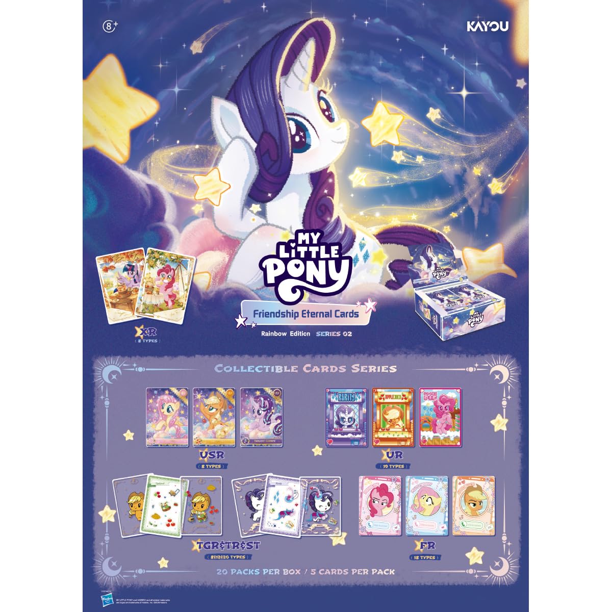 Kayou My Little Pony Rainbow Edition Blister (24) | Caja con 24 Blisters de Cartas Coleccionables, 8+ Años, Español/Alemán/Inglés/Francés/Italiano