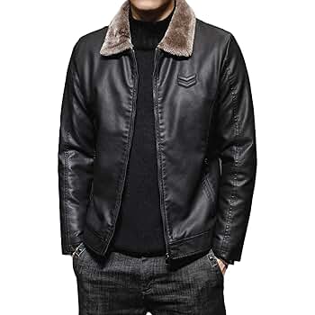 【mnem】Menber fur collar leather padded jumper mnem】Menber fur collar leather padded jumper