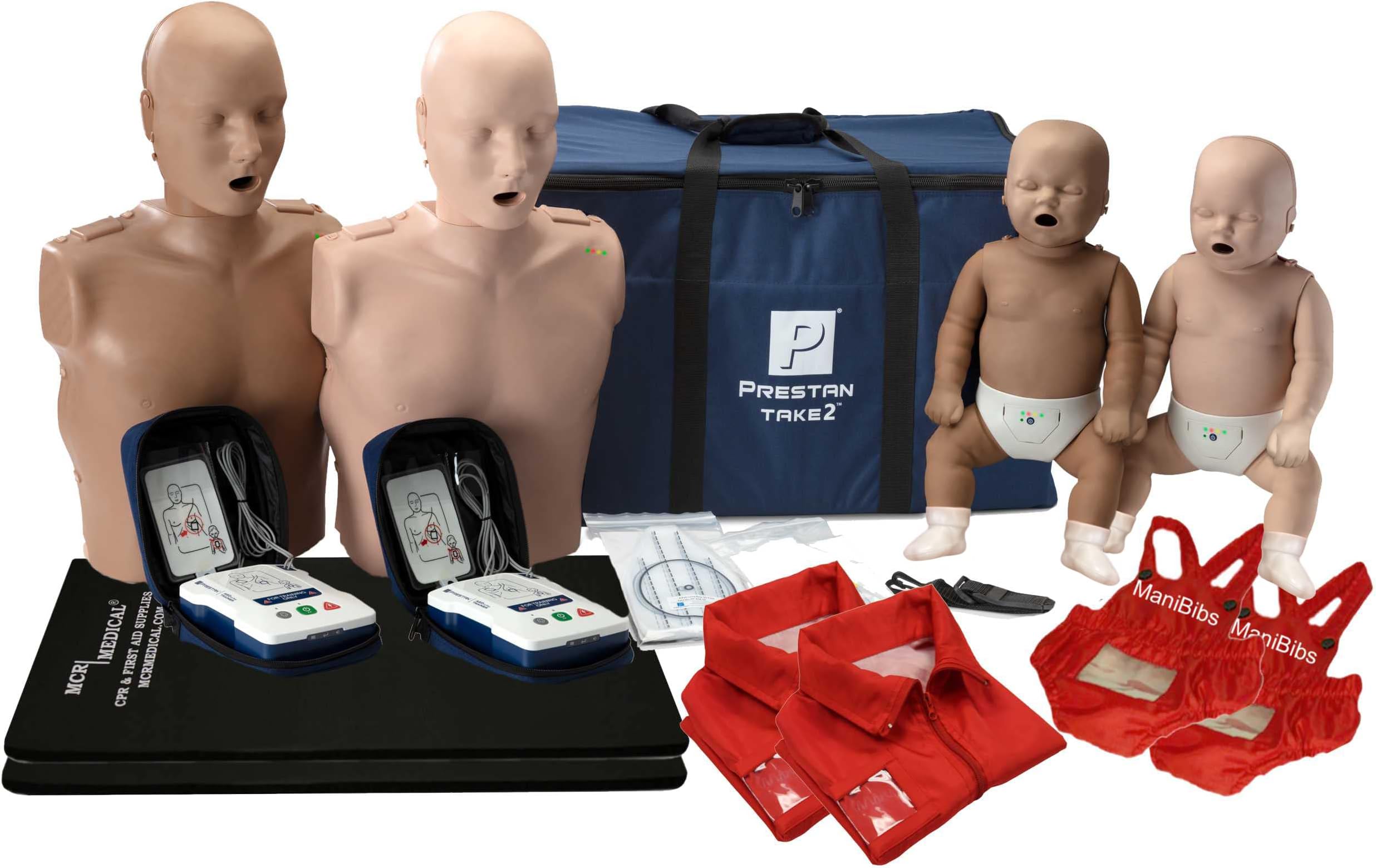 MCR Medical Prestan Diversity Take2 CPR Manikin & UltraTrainer Kit with Feedback (2-Adult, 2-Infant, & 2-UltraTrainers) and Accessories