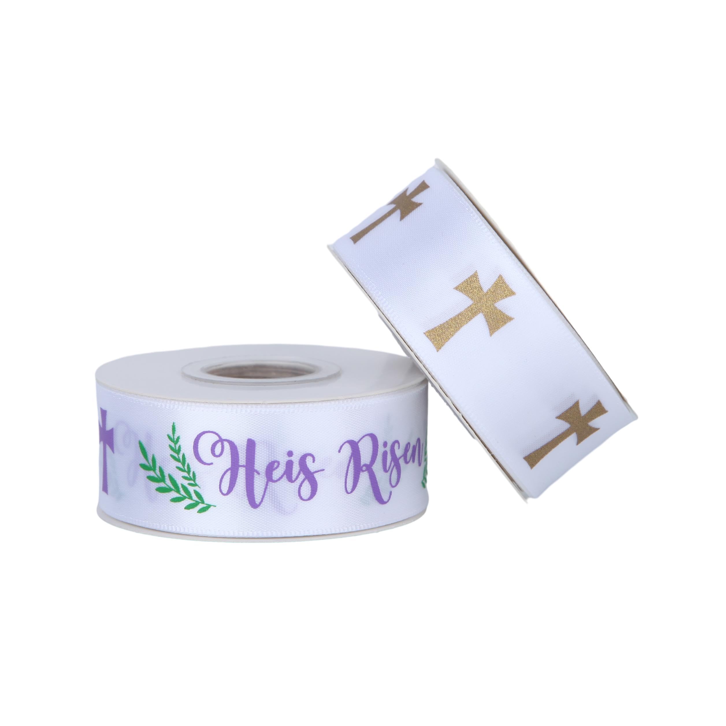 Amazon.com: Meseey 2 Rolls 7/8 Inch He is Risen Cross Religious