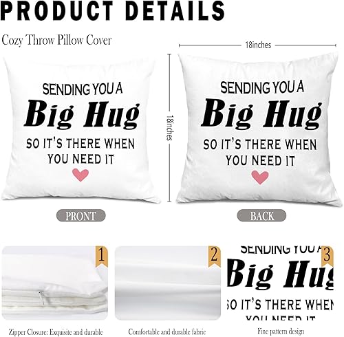 Miniatura 2 de Fundas de almohada Big Hug de 18 x 18 pulgadas, regalos de agradecimiento para mejor amiga de larga distancia, regalo de Miss You para ella y él,
