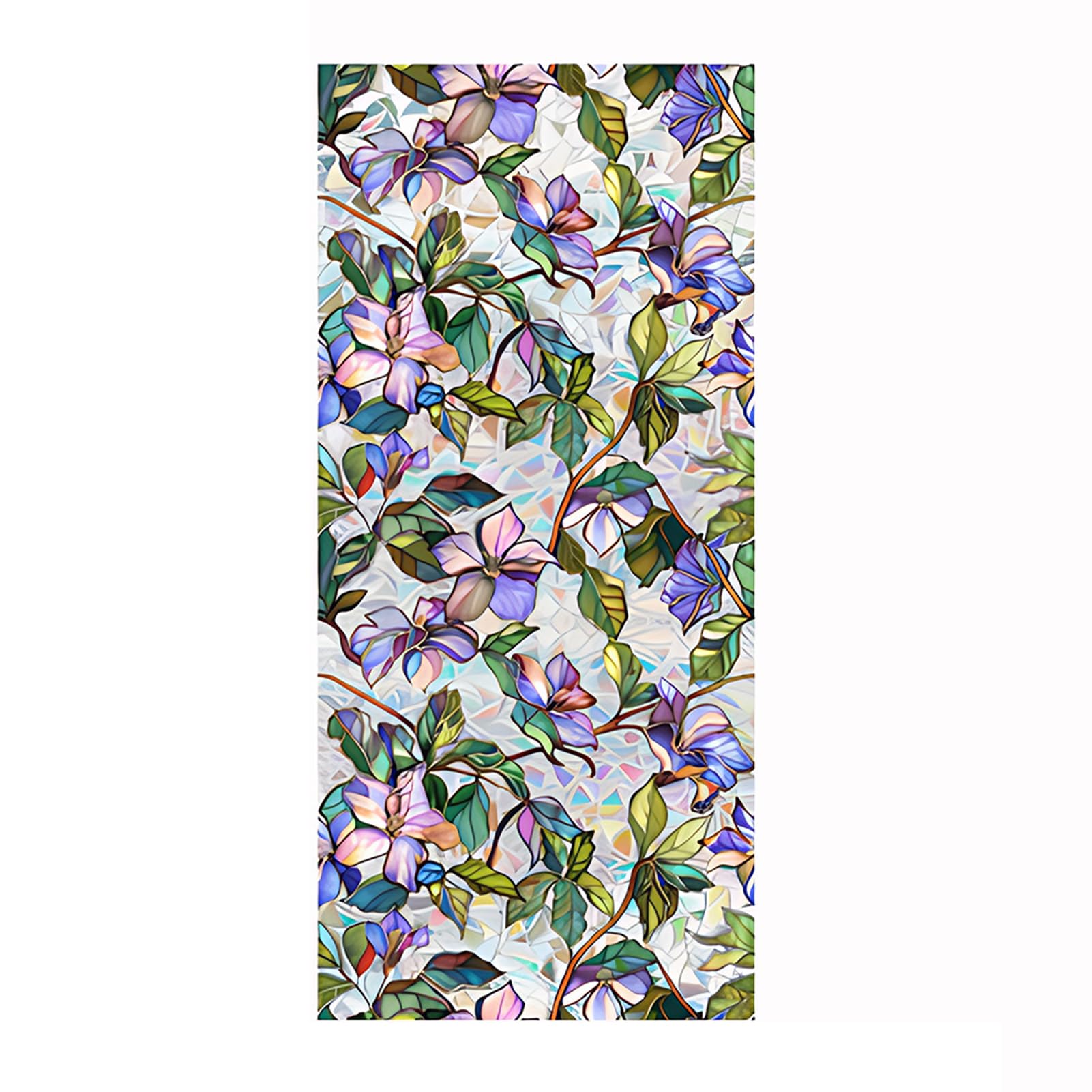 PIXZCSA Static Window Film Decorative Flowers Glass Clings Stickers Home Office Living Room Bedroom Door Decor 93 X 37 Inches, XCBL045, 43 * 100cm