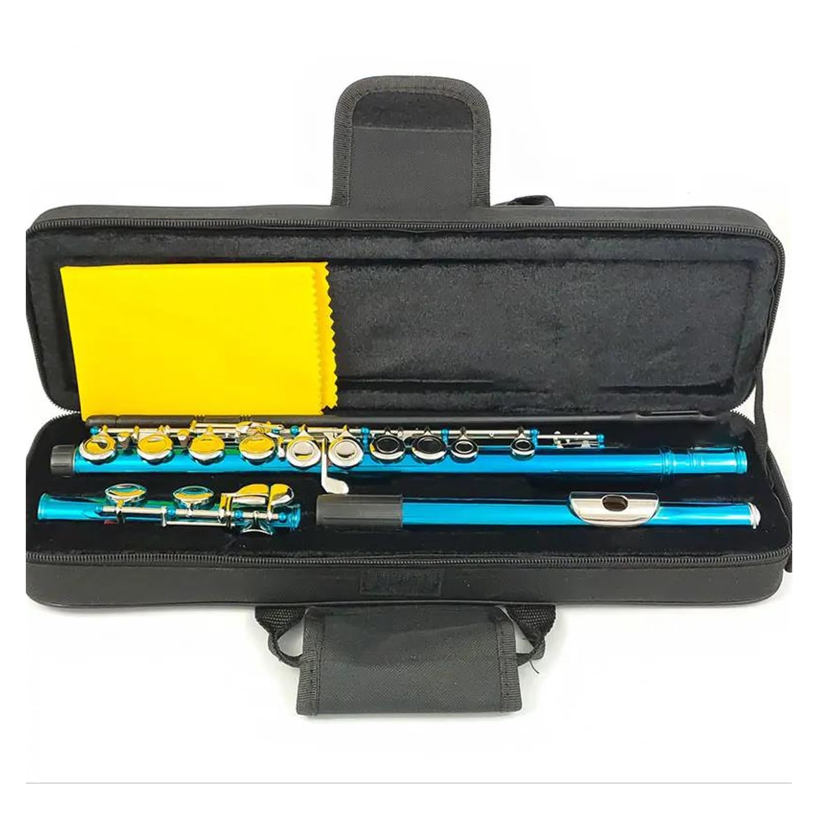 flet prosty Flet 16 otworów Zamknięty otwór C Klucz niklowany Sea Blue z kluczem E Instrument dęty drewniany