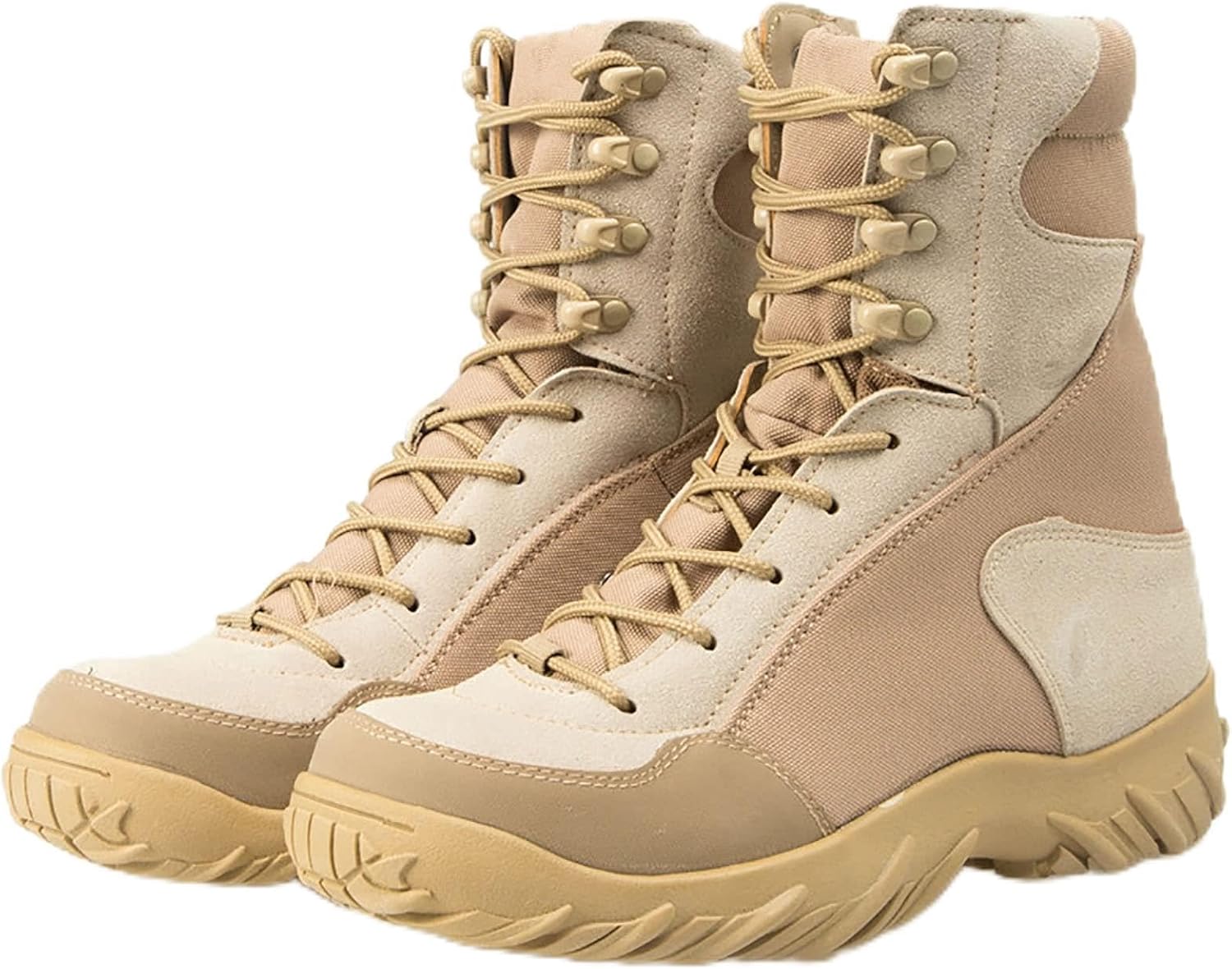 CLSQLXYJZC Outdoor Desert Tactical Boots, Non-slip Wear-resistant Waterproof Rubber Outsole Military Boots, Lightweight Lace-up Sports Breathable Trekking Boots