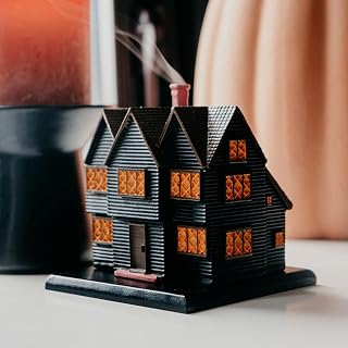 House Incense Burner Haunted Mansion Incense Burner Halloween Decorations Indoor Vintage Halloween Witch House for Home Kitchen Room Table Decor (Black)