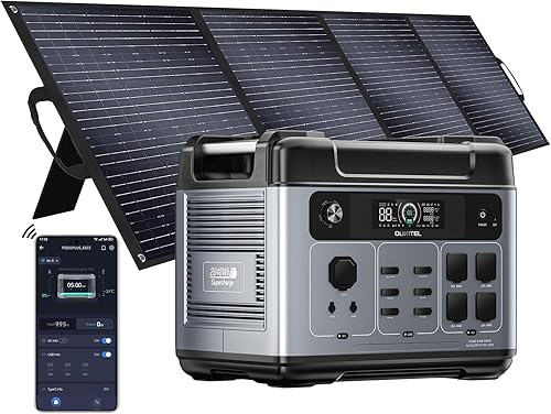 Miniatura 1 de OUKITEL P2001 PLUS - Estación de energía portátil de 2400 W, generador solar de gran capacidad de 2048 Wh con panel solar de 200 W, batería LiFePO4