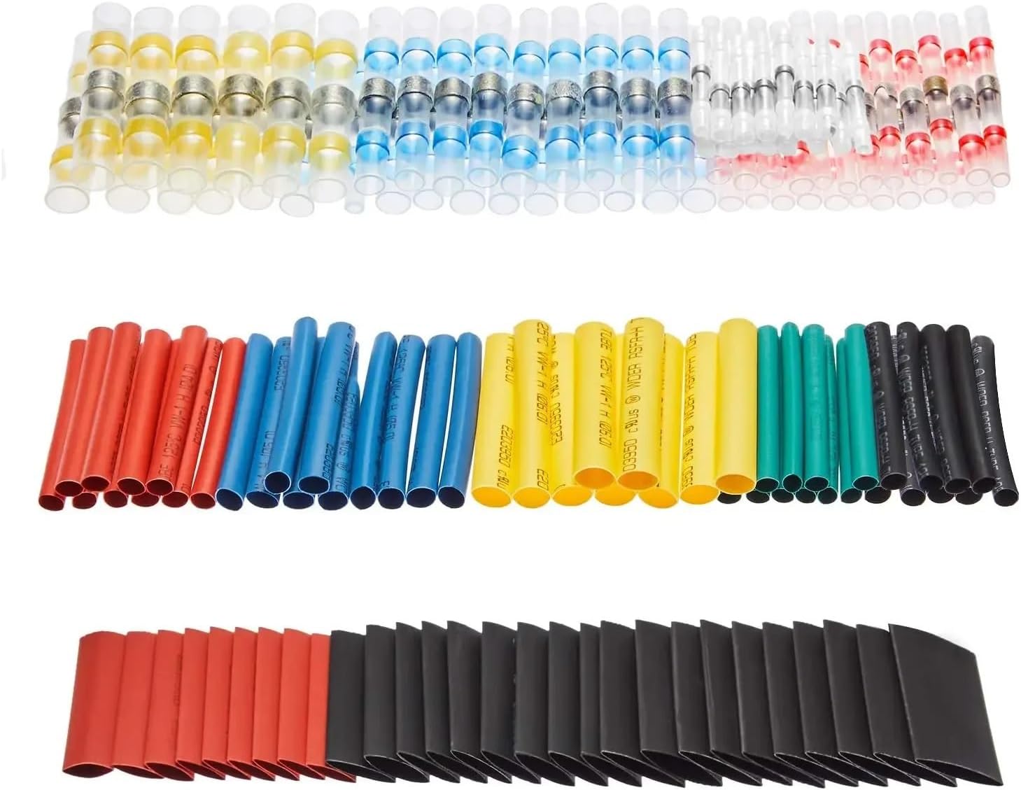 150PCS Heat Shrink Connectors Solder Seal Wire Connectors & Fast Shrinkable Tube Electrical Butt Connectors VUQLDHAYZ