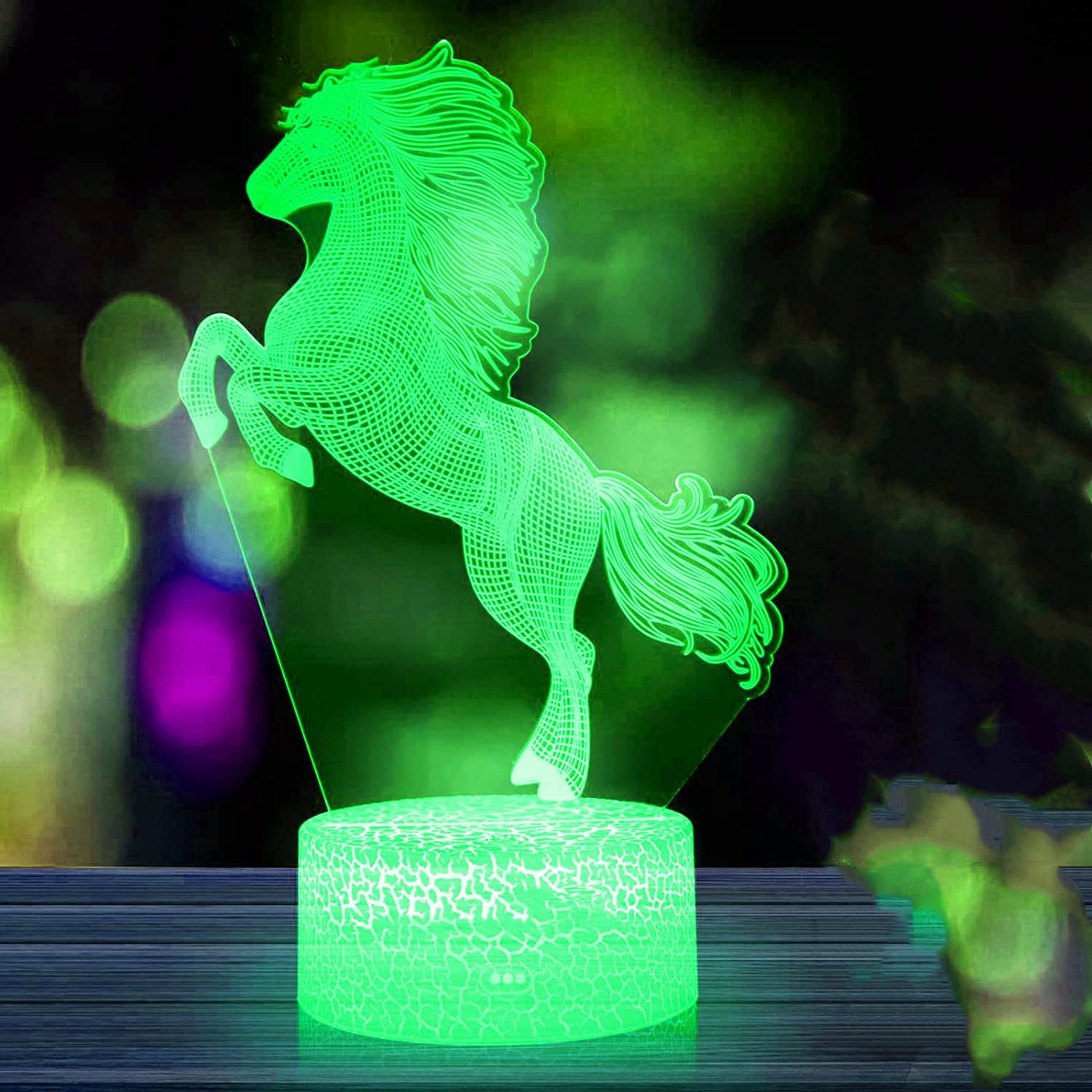 Regalos Chicas Adolescentes Lightzz Lámpara De Noche LED Con Diseño De Caballo, 3D, Luz Blanca Cálida, Lámpara De Mesa Para Niños Y Niñas, Decoración De Habitaciones Regalos De Caballos