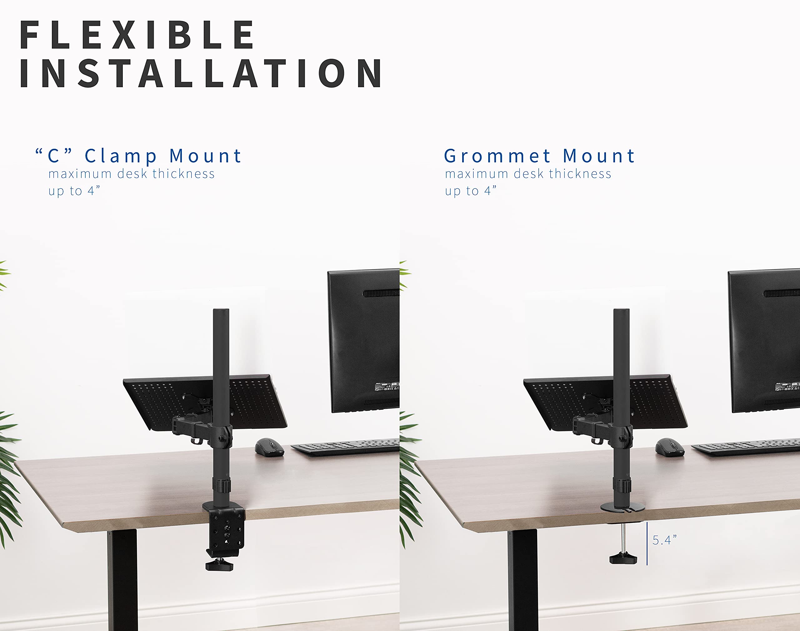 VIVO Single Laptop Notebook Desk Mount Stand Fully Adjustable