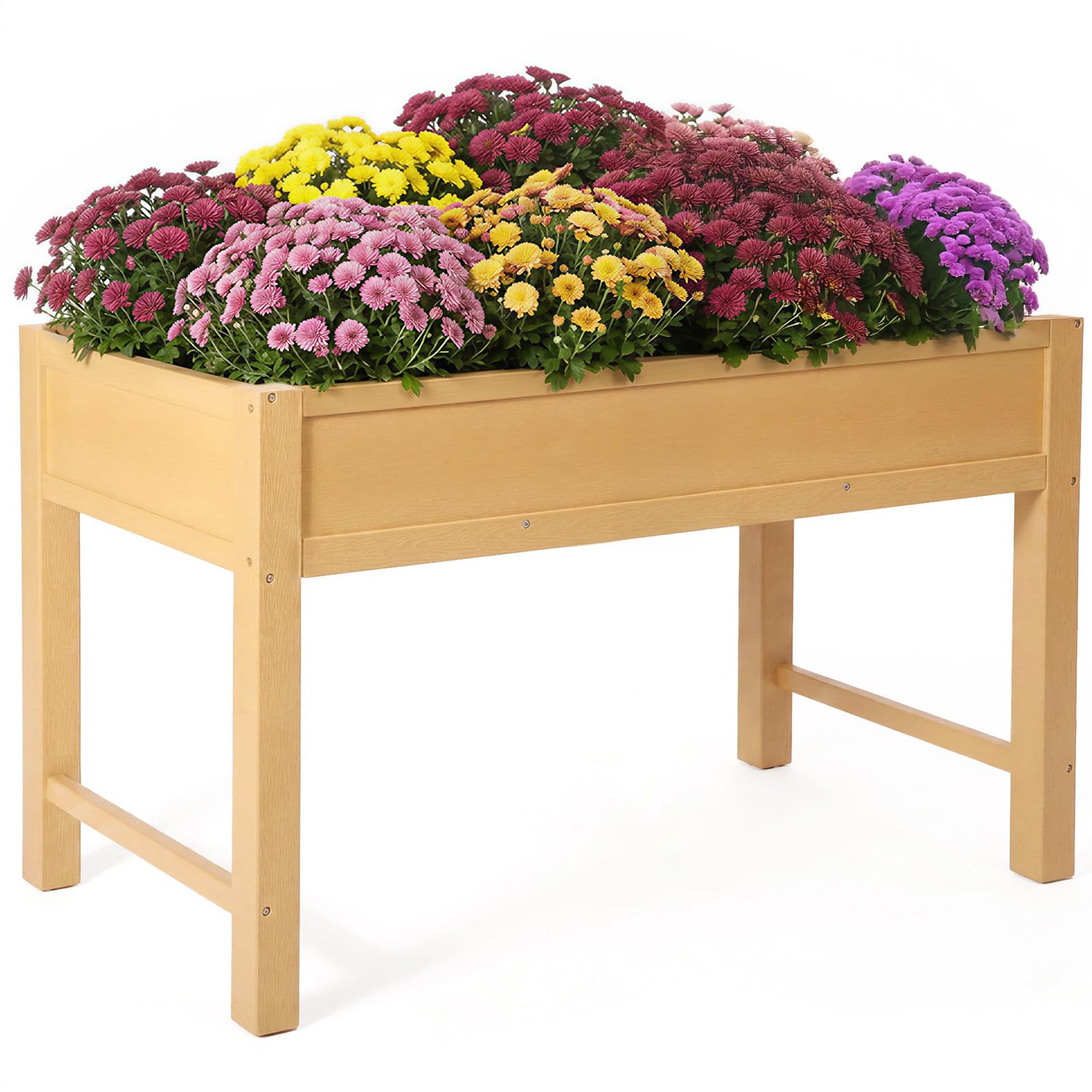 PASAMIC Raised Garden Bed with Legs, 48" HIPS Sturdy Elevated Planter Box