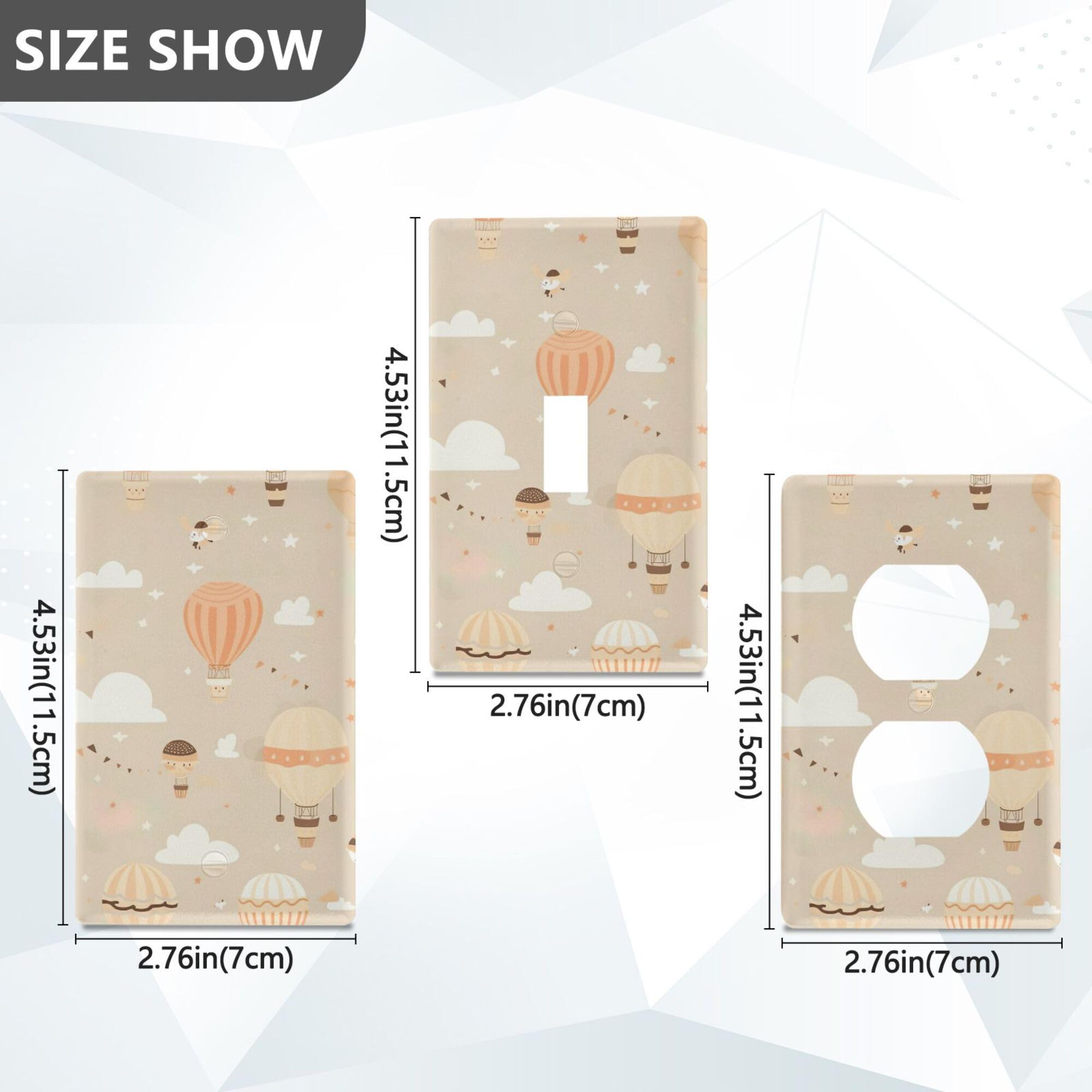 xigua Unused Outlet Wallplate Cartoon Hot Air Balloon Switch Wall Plate Cover,Decorative Outlet Cover Switch Cover for Home Office Bedroom 4.53
