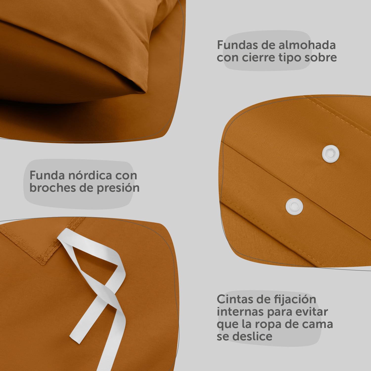 Blumtal Ropa de Cama de 135 x 200 cm, 4 Piezas, de Microfibra Transpirable, 2 Fundas nórdicas de 135 x 200 cm y 2 Fundas de Almohada de 40 x 80 cm, Juego de Ropa de Cama Supersuave, Certificado