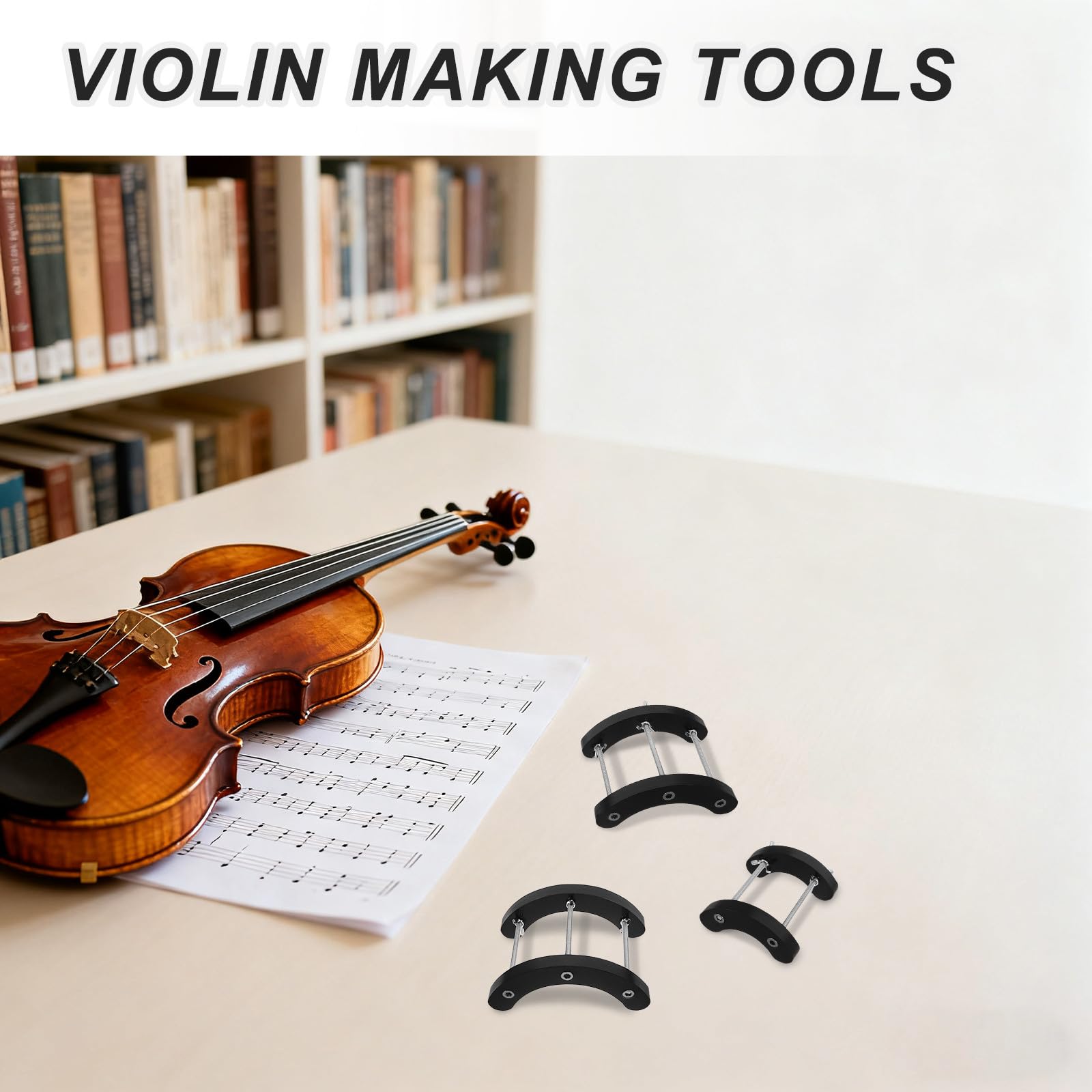 6 Piezas Soporte para Bastón de Violín 4/4, Herramienta para Fijar Instrumentos de Cuerda, Protección para Violines y Violonchelos, para Talleres de Fabricación y Reparación