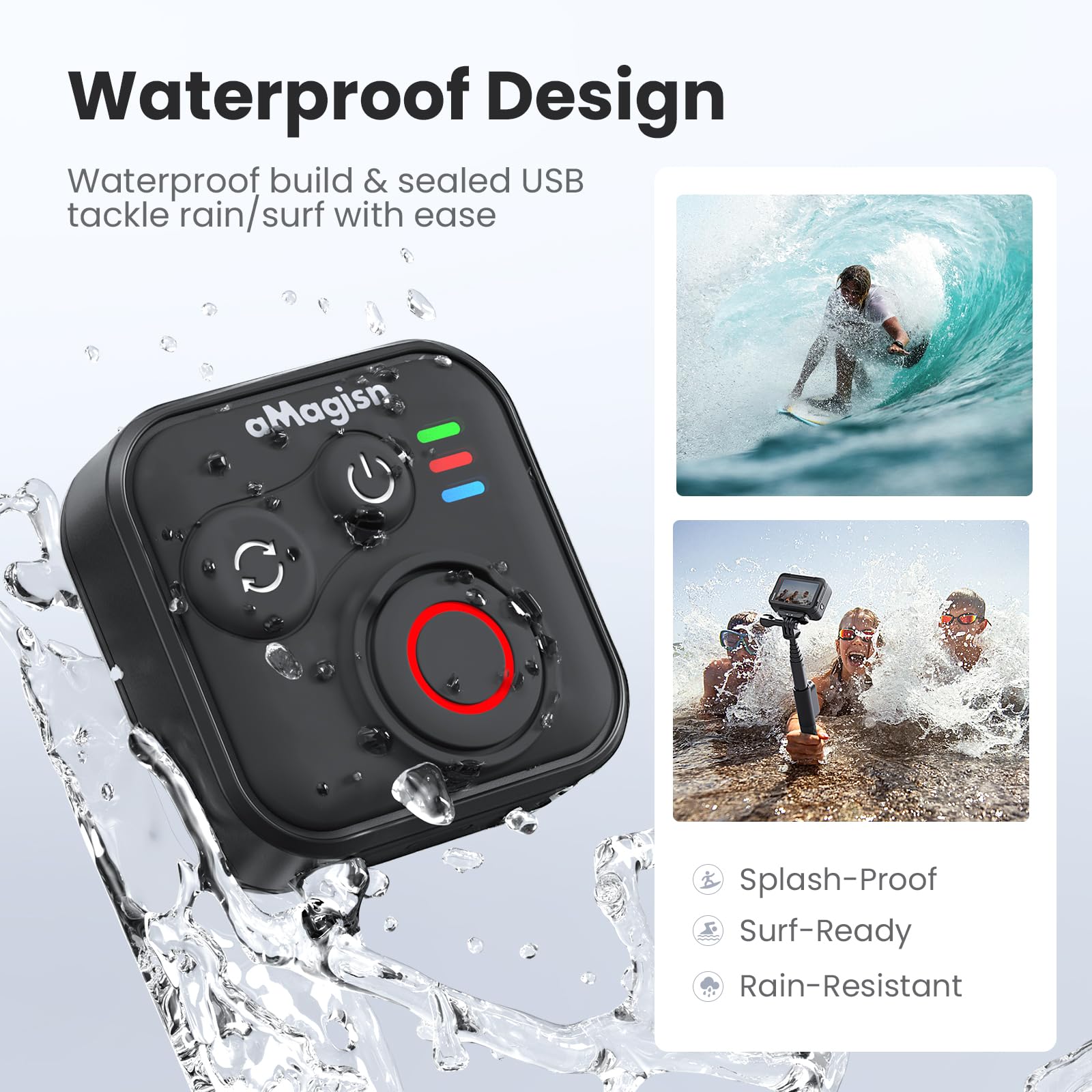 Treeboy Bluetooth Remote Control for Insta360 X5 X4 X3 X2/Ace Pro2/Ace Pro/Ace/GO 3S/GO 3/ONE RS/ONE R,ONE RS 1,for GoPro Hero 13/12/11/10/9/8/Max/Mini Cameras and iOS Android Phones