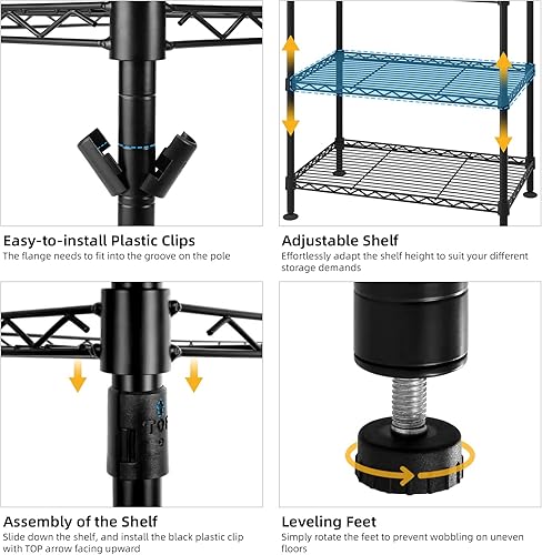 Miniatura 5 de Perchero resistente - Sistema organizador de armario independiente - Organizador de almacenamiento de ropa - Armario portátil con estantes