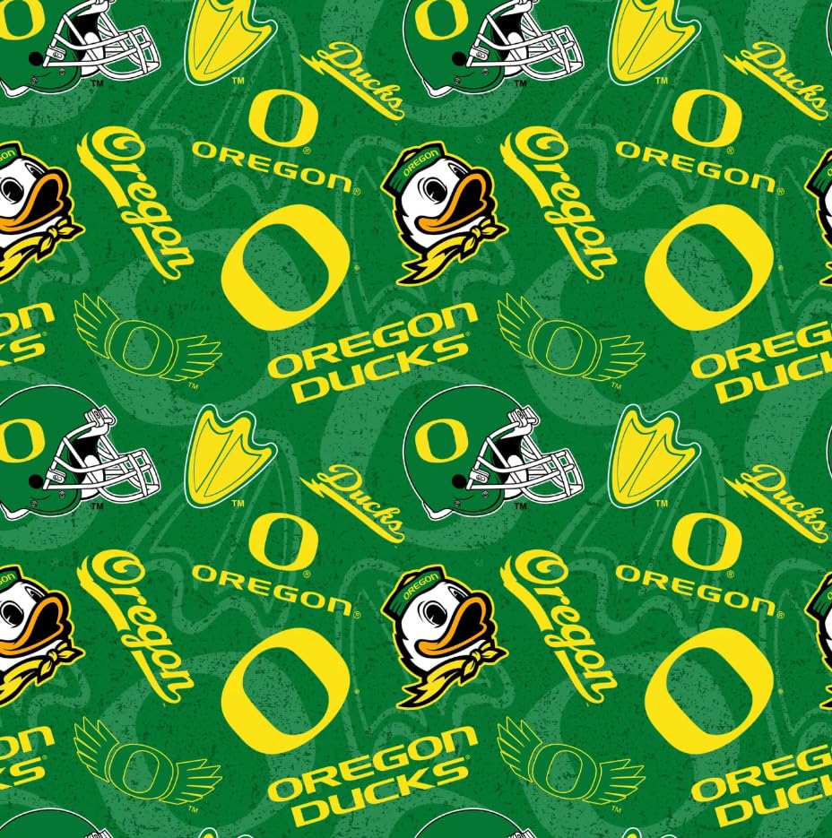 University of Oregon Ducks Fabric – Officially Licensed University of Oregon Cotton Quilting Fabric by Sykel Enterprises, Precut Yardage for Sewing & Crafts Tone on Tone