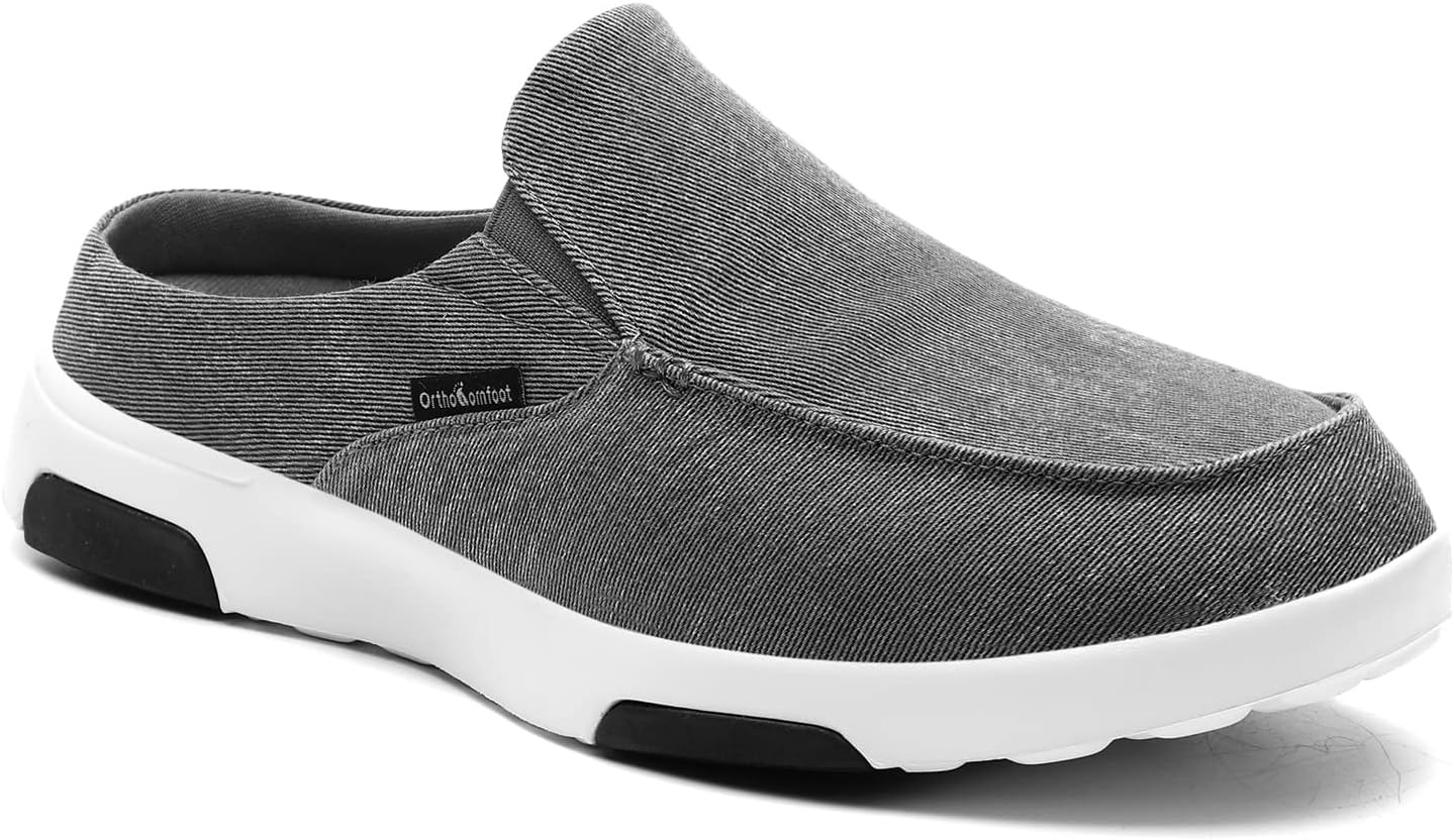 OrthoComfootMens Good Arch Support Loafers Shoes for Plantar Fasciitis, Best Vintage Stylish Slip On for Cushioning, Dressy Style Skate Flat Fashion Sneakers for Walking, Pain Relief Size 9