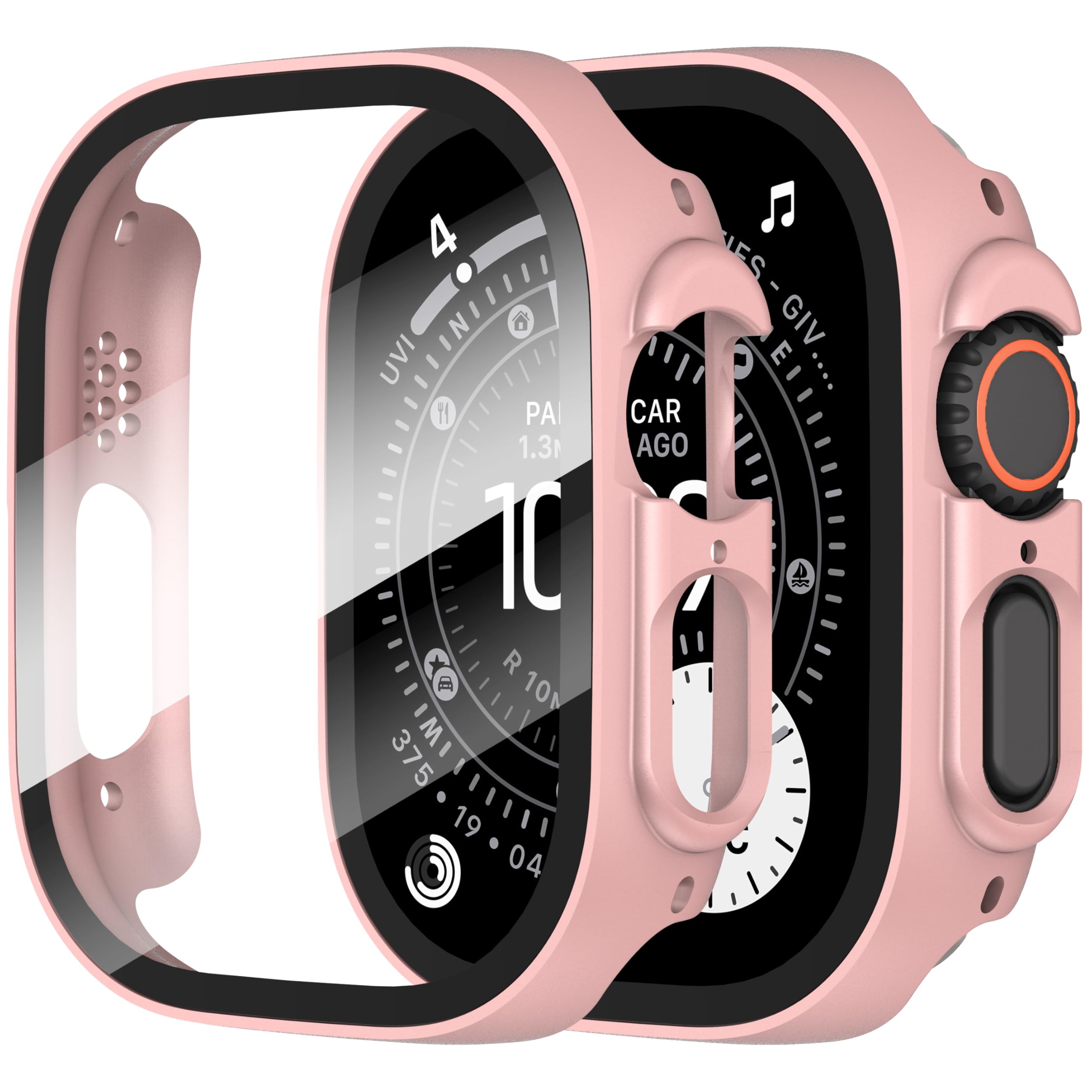 Diruite 2-Pack Screen Protector for Apple Watch SE 3/2/1 /Series 6 5 4 40mm Tempered Glass Case,All Around Hard Matte PC Protective Cover,Starlight Silver,40mm — view 37
