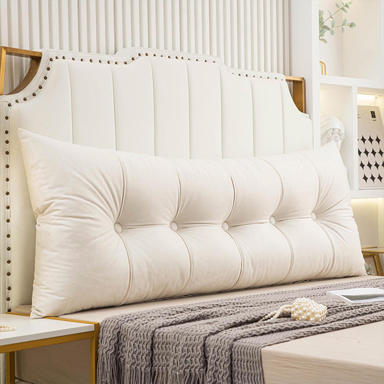 Cuscino Schienale Per Letto E Divano - 80x50cm, Morbido, Removibile, Per Supporto Lombare - Foto 9