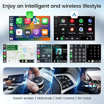 CarlinKit 4.0 CP2A Wireless Adapter, 2-in-1 Dongle for Wired CarPlay Cars