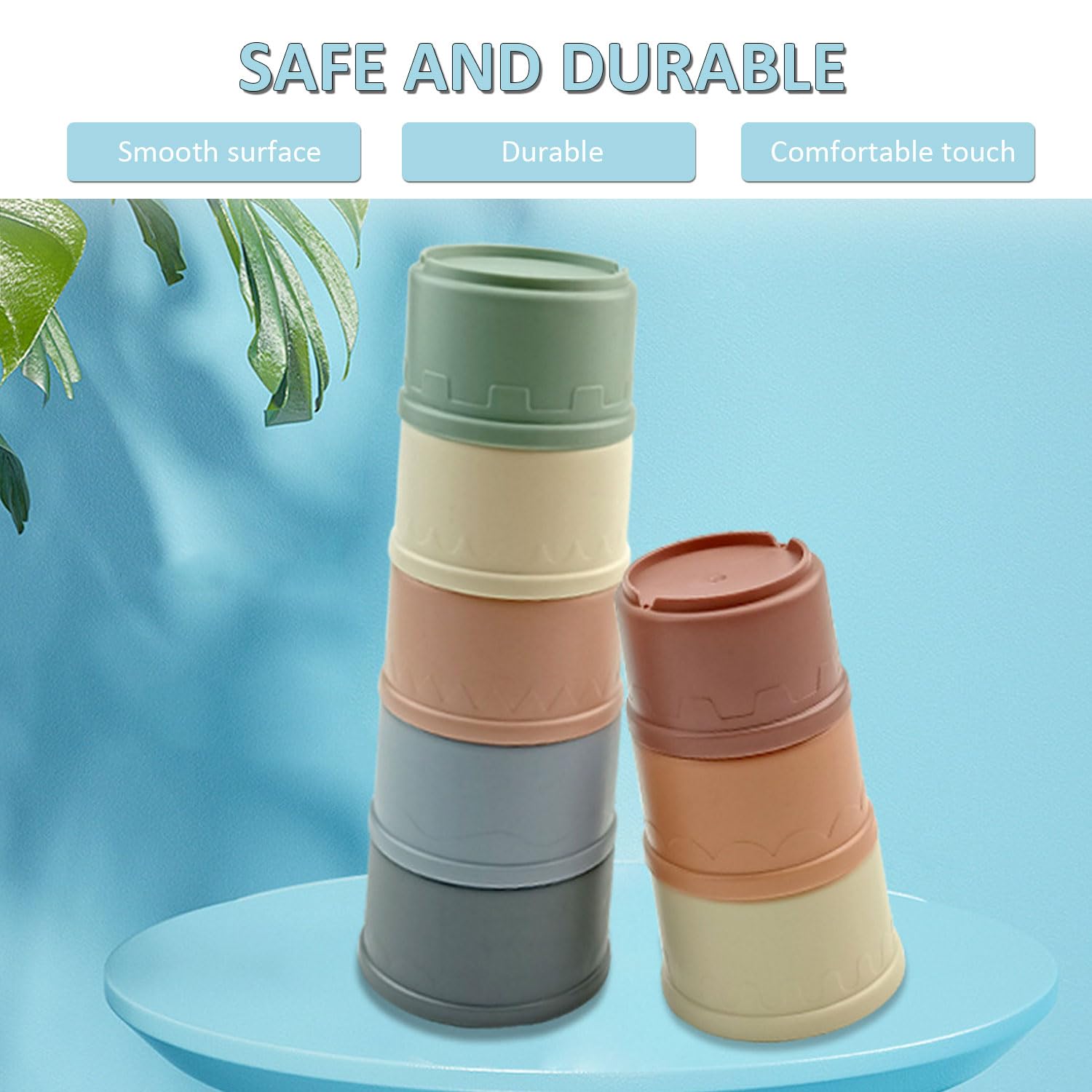 Set De 8 Vasos Apilables De Conejitos – Juguete Educativo De Colores Para Niños De 1 A 3 Años
