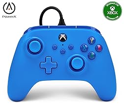 Controlador por cable PowerA para Xbox Series X|S - Azul, gamepad, controlador de videojuego/juego, funciona con Xbox One, Oficialmente autorizado