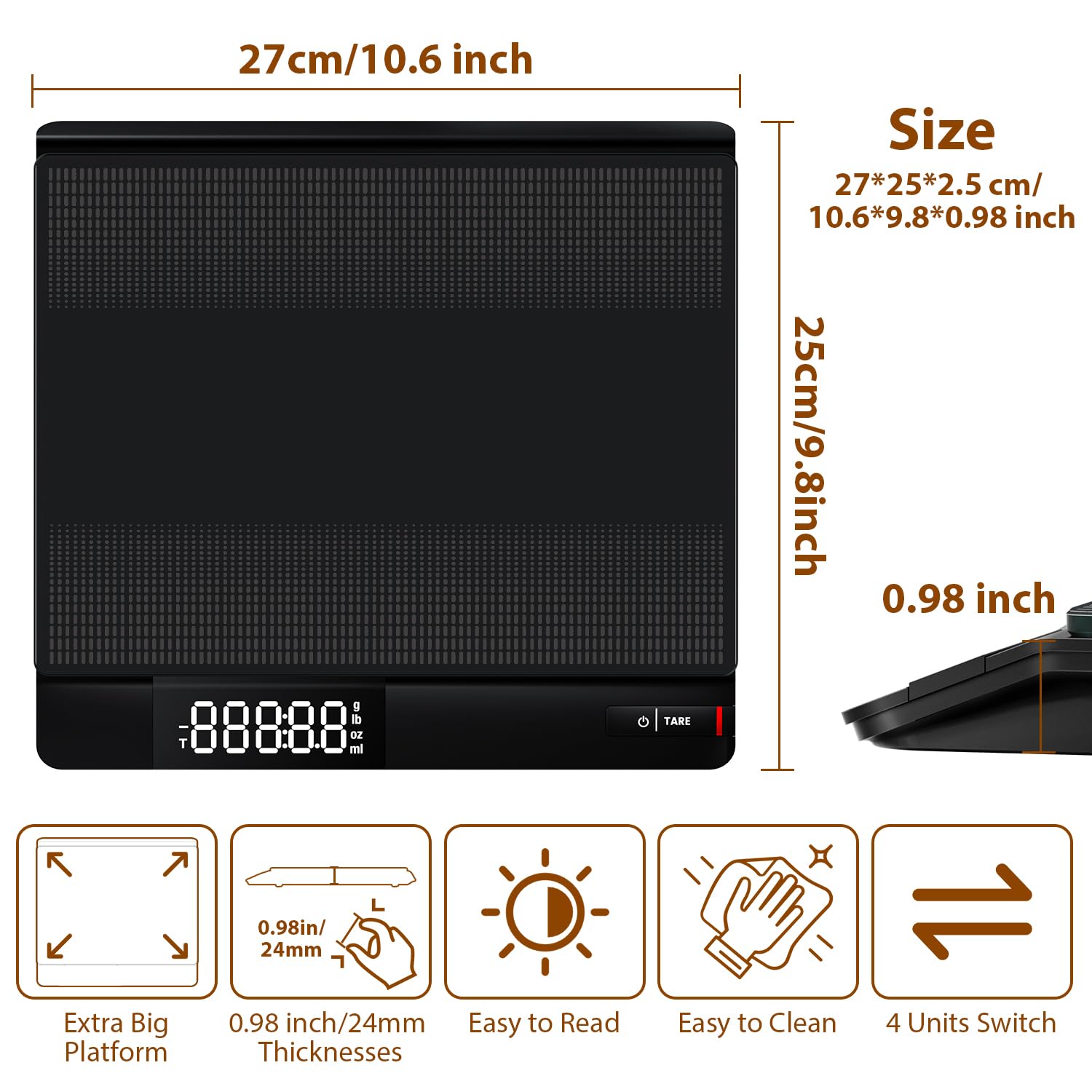 UNIWEIGH Bilancia postale 15 kg/33 lb,bilancia da cucina con precisione di 0,1 oz, peso digitale grammo e once per cottura/caffè/porto/spedizione,bilancia con tara,display LCD, spegnimento automatico
