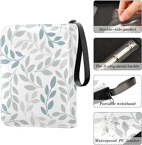 Miniatura 4 de Carpeta de tarjetas coleccionables de hojas con 4 bolsillos con 50 fundas extraíbles, carpeta de álbumes de tarjetas de 3 anillas con capacidad para